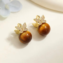 Fashion Dainty Butterfly Luxury Glitter Drop Earrings for Girls Animals Elegant Jewellry for Women Ladies Accessories Wholesale