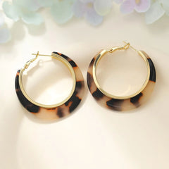 Simple Classic Fashion Leopard Hoop Earrings for Girls Elegant Sweet Heart Shaped Hoop Earrings for Women Ladies Accessories
