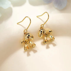 Sweet Fashion Trendy Animals Horses New Year Drop Earrings for Girls Elegant Dainty Jewelry for Women Ladies Accessories Chic