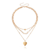Fashion Sweet Heart Shaped Layered Wearing Necklaces for Girls Spicy Glamorous Jewelry for Women Ladies Accessories Wholesale