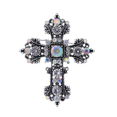 Fashion Cross Vintage Retro Elegant Brooches for Girls Graceful Pins Jewelry for Women Ladies Accessories Wholesale New Design