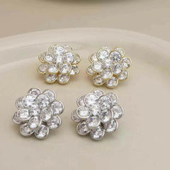 Fashion Glitter Sparkle Elegant Fine Stud Earrings for Girls Artificial Glamorous Jewelry for Women Ladies Accessories Wholesale