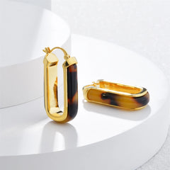 European American U-shaped Earrings Leopard Print Retro Ear Buckles Light Luxury Fashion Earrings Women Jewelry Accessories Bulk