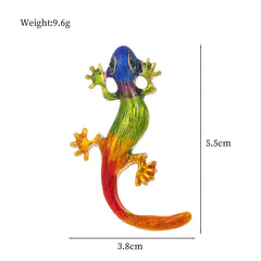 Fashion Gecko Enamel Dainty Animals Brooches for Girls Trendy Glamorous Charms Pins Jewelry for Women Ladies Accessories Sweet