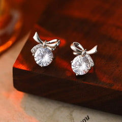 Women New Design Hot Sale Rhinestone Small Stud Earrings Fashion Trendy Glitter High Quality Jewelry Accessories for Girls Daily