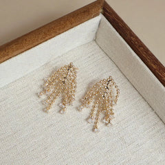 Female Hot Sale High Quality Lightweight Long Drop Earring Fashion Elegant Glitter Glamorous Bulk Jewelry Accessories for Daily