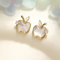 Sweet Fashion Trendy Cute Apples Stud Earrings for Girls Elegant Simple Jewelry for Women Ladies Accessories Chinese Supplier