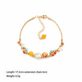Fashion Freshwater Pearl Copper 18K Gold Natural Stone Bracelets for Girls Sweet Crystal Jewelry for Women Ladies Wholesale Bulk
