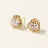 Trendy Stylish Fashion Elegant Heart Shaped Stud Earrings for Girls Simple Classic Jewelry for Women Ladies Accessories Chic