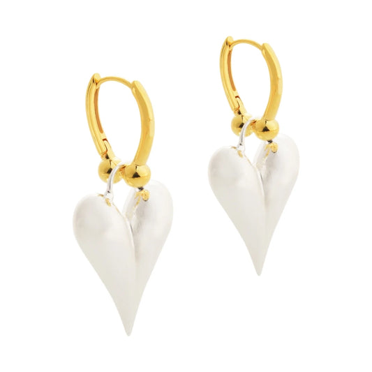 Women's Elegant Heart Drop Earrings Gold Siliver Brushed Love Shaped Earrings Fashionable Jewelry Accessories for Gift Wholesale