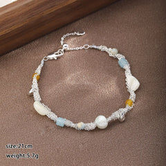 Fashion Freshwater Pearl Shell Amazonite Stone Jewelry Sets for Girls Necklaces Bracelets for Women Ladies Wholesale Bulk