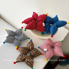 Fashion Star Polka Dot Scrunchies for Baby Girls Cute Kawaii Plaid Stripe Hair Ties for Kids Children Hair Accessories in Stock