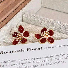 Fashion Sweet Beads Glamorous Charms Hoop Earrings for Girls Elegant Chic Art Deco Insta Jewelry for Women Ladies Accessories