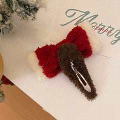 Female Autumn Winter Christmas Festival Celebration Chic Fashion Warm Customized Wholesale in Stock Small Hair Clips Accessories