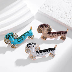 Fashion Cartoon Animals Cartoon Glitter Puppy Brooches for Girls Sweet Elegant Pins Jewelry for Women Ladies Accessories Dogs