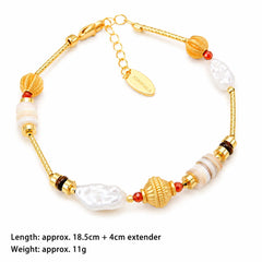 Fashion Baroque Pearl Tiger Eye Stone Shell Jewelry Sets for Girls Necklaces Bracelets Boho for Women Ladies China Factory
