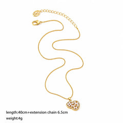 Fashion Cubic Zirconia Glass Pearl Gourd Pendent Necklaces for Girls Simple Jewelry for Women Ladies Wholesale China Factory