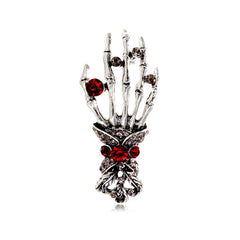 Fashion Halloween Gothic Horrific Skeleton Hand Brooches for Girls Carnival Pins Jewelry for Women Ladies Accessories Wholesale