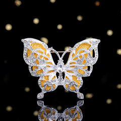 Fashion Glitter Rhinestone Sweet Butterfly Brooches for Girls Trendy New Design Pins Jewelry for Women Ladies Accessories Spicy