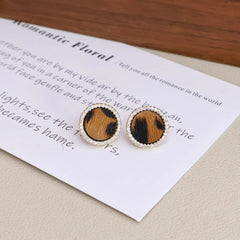 Women New Design Leopard Print Decorative Mini Stud Earring Fashion Chic Elegant Sex Wholesale Jewelry Accessories for Holiday