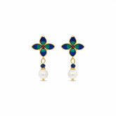 Female Square Shape Green Pink S925 Silver Freshwater Pearl Drop Earring Elegant Trendy Charms Factory Price in Stock Jewelry