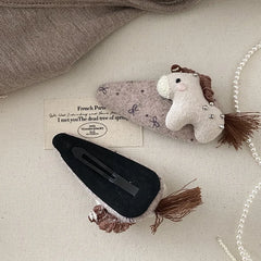 Fashion Sweet Cute Animals Horse Hair Clips for Girls Trendy Stylish Snap Clips for Women Ladies Hair Accessories in Stock