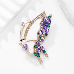 Fashion Glitter Rhinestone Butterfly Sweet Brooches for Girls Sparking Elegant Pins Jewelry for Women Ladies Accessories Chic