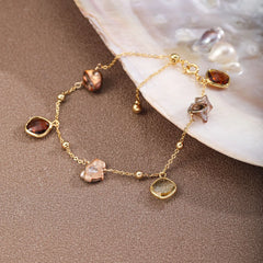 Fashion Freshwater Pearl Glass Crystal Bracelets for Girls 18K Gold Plated Jewelry for Women Ladies Wholesale China Manufacturer