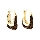 Women's Trendy Vintage Earrings U-shaped Style Velvet Leopard Print Earrings Elegant Personalized Fashionable Earrings Wholesale