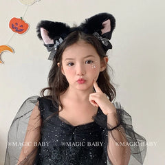 Halloween Black Cat Headband for Kids Cute Kitten Hairband Children Costume Party Hair Accessories Spooky Fun Trick or Treat