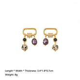 Women Zircon Spotted Stone Copper Hoop Earring Fashion Elegant Charms Factory Price in Stock Jewelry for Female Daily Party Use