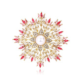 Fashion Sunflower Snow Flake Glitter Brooches for Girls Sparking Luxury Elegant Pins Jewelry for Women Ladies Accessories