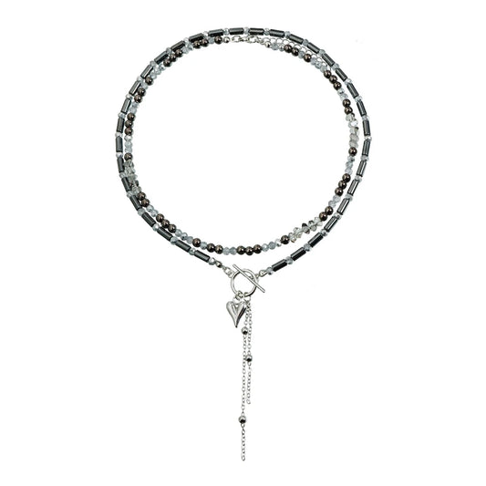 Fashion Beads Simple Minimalistic Heart Shaped Necklaces for Girls Sweet Elegant Jewelry Suits Sets for Women Ladies Accessories