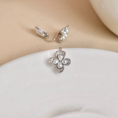 Fashion Imitation Pearl Sweet Elegant Bowknot Clip on Earrings for Girls Art Deco Dainty Jewelry for Women Ladies Accessories