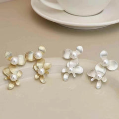 Female Bow Flower New Design Imitation Pearl Small Drop Earring Elegant Glamorous Luxurious Bulk Jewelry Accessories for Holiday