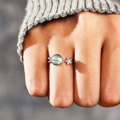 Hot Selling Rotating Planet Star Rings Woman's Fashion Anxiety Relief and Anti-stress Relief Ring Jewelry Accessories Wholesale