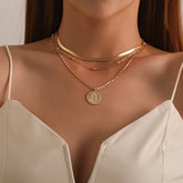Fashion Simple Sweet Trendy Necklaces for Girls Minimalistic Layered Wearing Jewellry for Women Ladies Accessories Wholesale