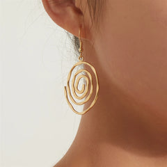 Fashion Circular Sweet Stylish Trendy Drop Earrings for Girls Round Graceful Charms Jewelry for Women Ladies Accessories