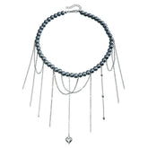 Fashion Tassel Heart Shaped Simple Necklaces for Girls Beads Spicy Sweet Jewelry for Women Ladies Accessories Chinese Supplier