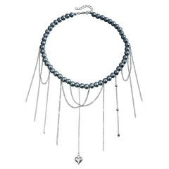 Fashion Tassel Heart Shaped Simple Necklaces for Girls Beads Spicy Sweet Jewelry for Women Ladies Accessories Chinese Supplier