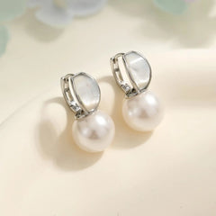 Graceful Elegant Imitation Pearl Drop Earrings for Girls Glitter Flowers Jewelry for Women Ladies Accessories Wholesale Chic