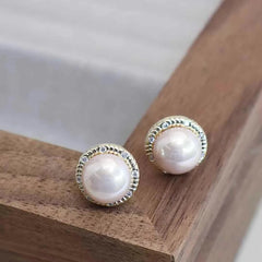 Simple Minimalistic Classic Imitation Pearl Stud Earrings for Girls Elegant Chic Adorable Jewellry for Women Ladies Accessories