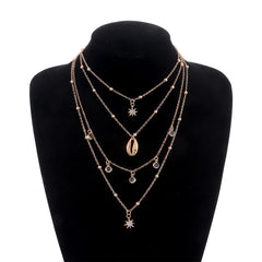 Fashion Trendy Glitter Rhinestone Necklaces for Girls Sweet Elegant Layered Wearing Jewellry for Women Ladies Accessories