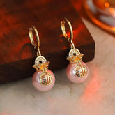 Luxury Vintage Art Deco Elegant Drop Earrings for Girls Classic Adorable Flower Floral Jewellry for Women Ladies Accessories