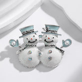 Fashion Christmas Snowman Sweet Trendy Brooches for Girls Stylish Glamorous Cartoon Pins Jewelry for Women Ladies Accessories