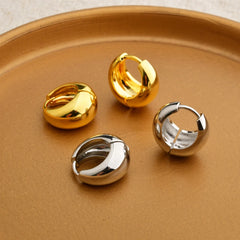 Korean Style Ins Round Matte Hoop Earrings Copper Plated Minimalist Solid Color Earrings Women's Simple Ear Jewelry Accessory