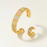 Luxury Simple Classic Trendy Fashion Cuff Bracelets for Girls Elegant Rings Dainty Jewelry Sets for Women Ladies Accessories