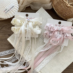 Fashion Ribbon Bowknot Scrunchies for Girls Sweet Elegant Trendy Hair Ties for Women Ladies Hair Accessories Female Chic