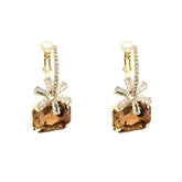 Luxury Crystal Rhinestone Drop Earrings Women Elegant Square Gemstone Dangle Earrings Fashion Sweet Party Jewelry Gift Wholesale
