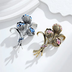 Fashion Fine Flowers Elegant Sweet Floral Brooches for Girls Stylish Trendy Pins Jewelry for Women Ladies Accessories Chic